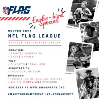 Coed NFL Flag Football ages 4-14